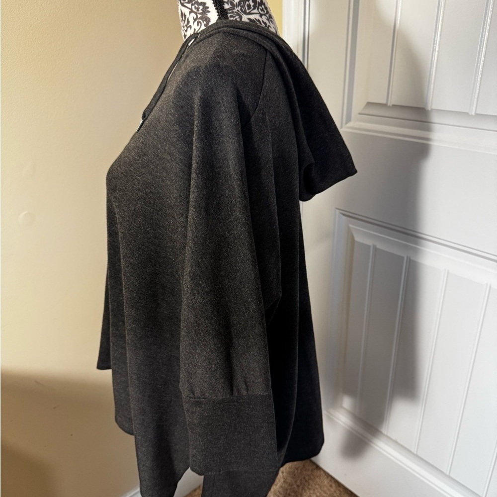 Style & Co. Charcoal V-Neck Hoodie - Picture 4 of 6